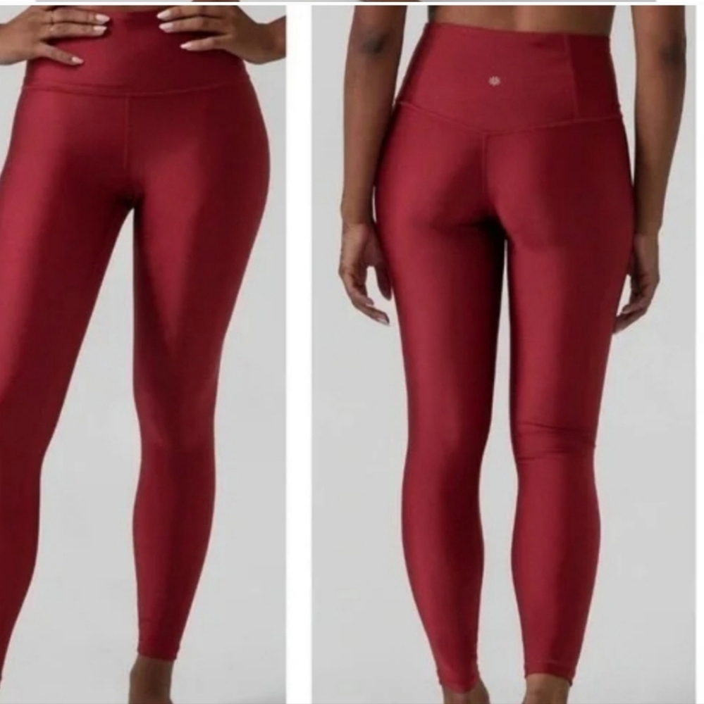 Athleta Elation Sheen Tight Leggings Lustre 7/8 Poches SzSP‎ Red Back Pockets